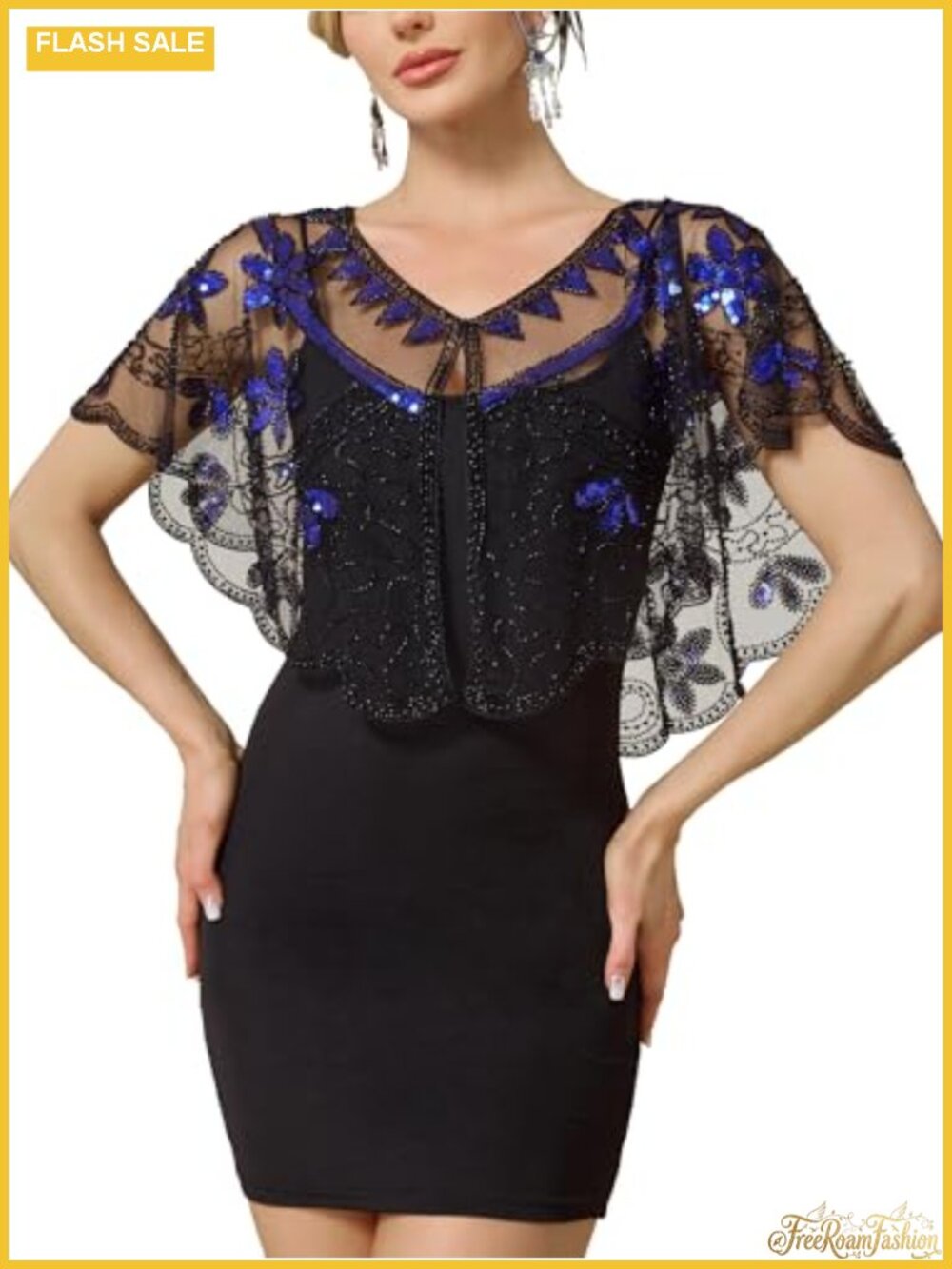 1920s Shawl Wrap Sequin Flapper Evening Gatsby Accessory